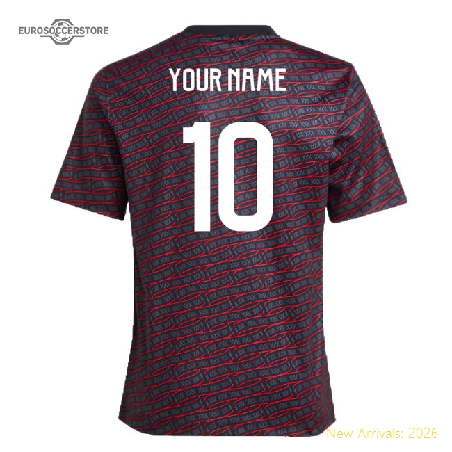 2024-2025 Ajax Pre Match Shirt (Black) - Kids (Your Name)