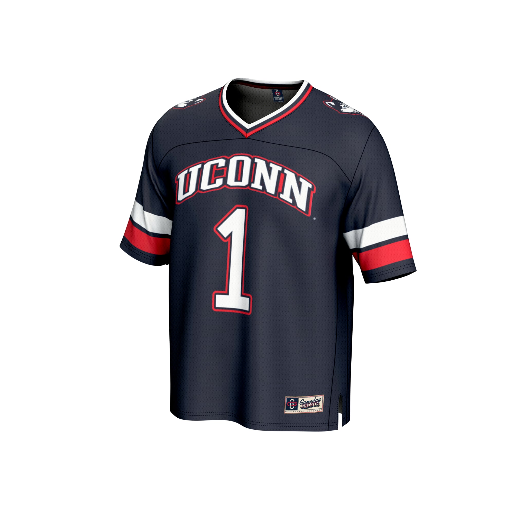 #1 UConn Huskies GameDay Greats Lightweight Collegiate Football Fashion Jersey - Navy