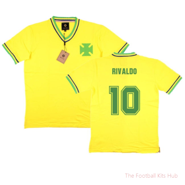 False Nein Brazil Home Football Shirt (RIVALDO 10)