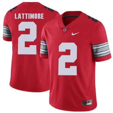 Men's OSU Ohio Red 2018 match worn Marshon Lattimore #2 performance