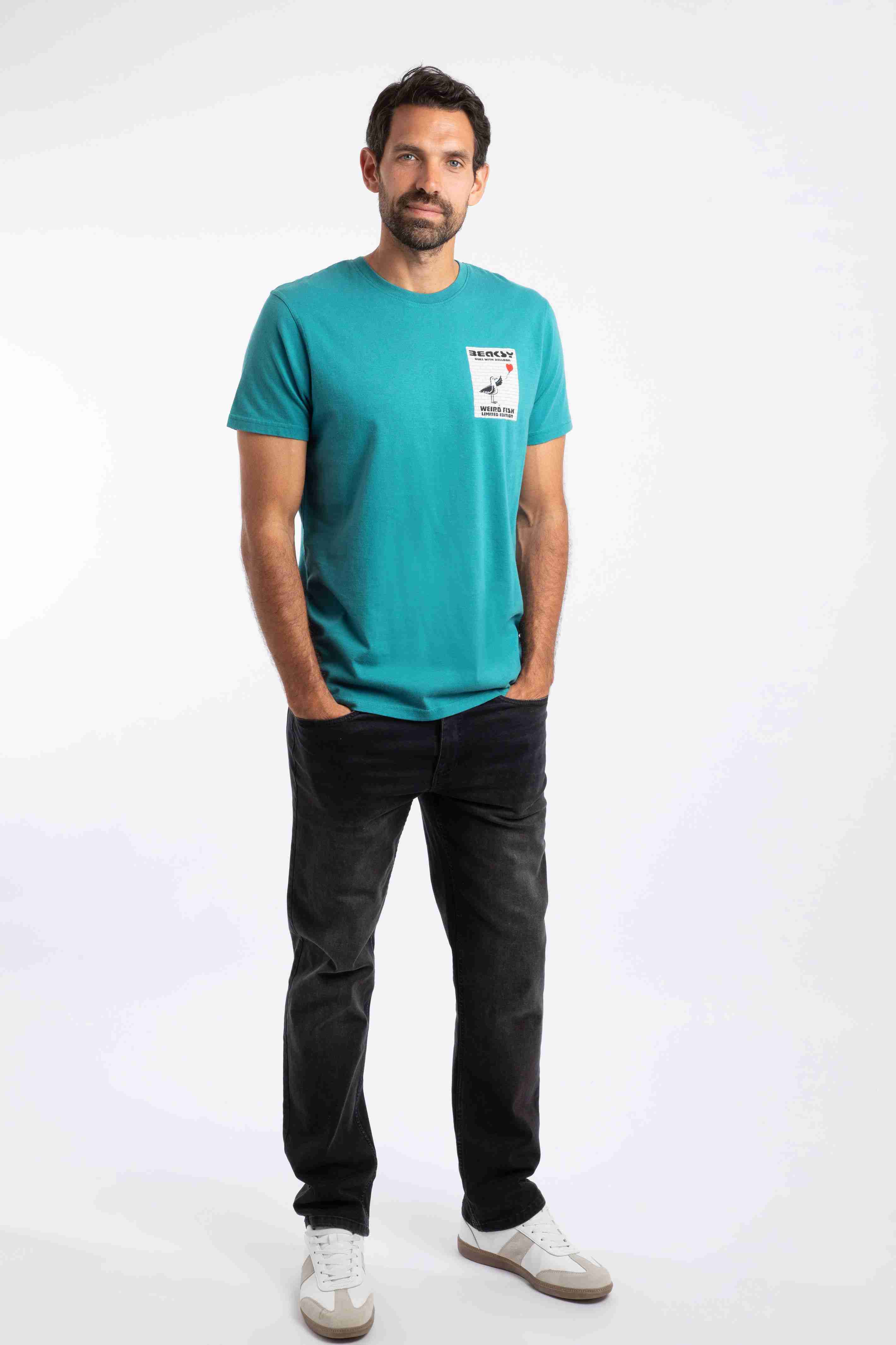 Beaksy Back Print Artist T-Shirt Deep Teal