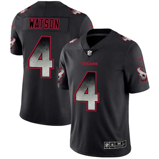 NFL Houston Texans #4 Deshaun Watson Black Smoke Jersey - High Quality