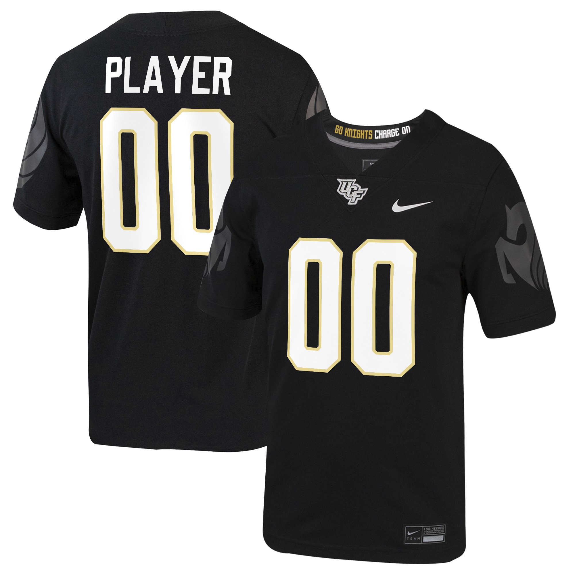 [NJP] UCF Knights Home Custom Game Jersey - Black