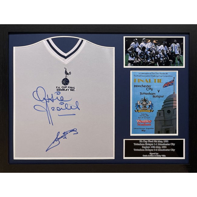 Tottenham Hotspur FC 1981 Ardiles & Villa Signed Kits (Dual Framed)