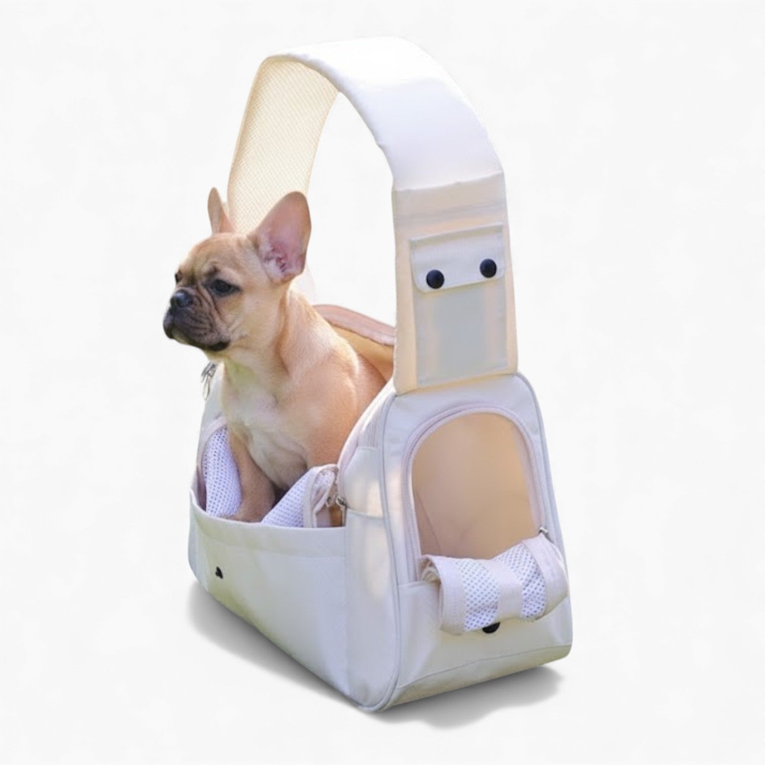 BullPaw Frenchie Outing Shoulder Carrier – Breathable Portable Dog Travel Bag