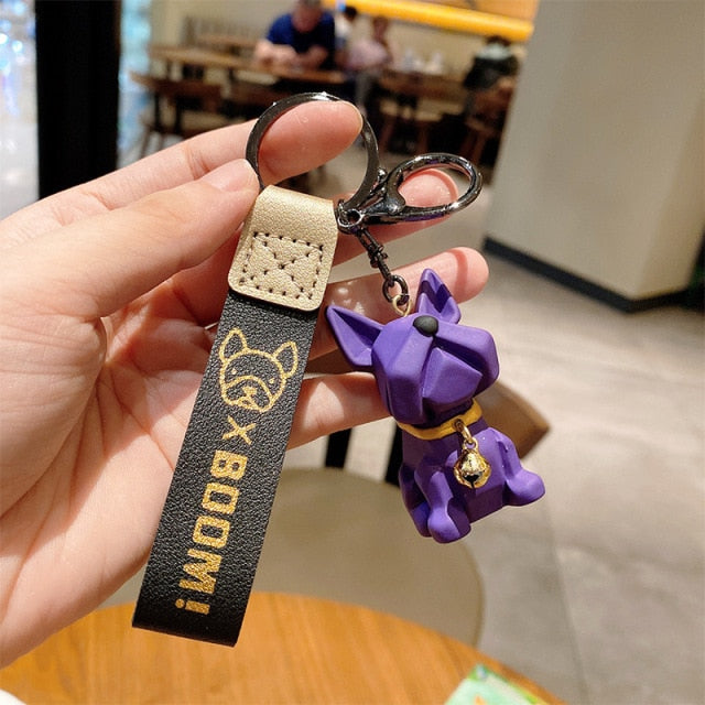 Stylish French Bulldog Bell Keychain