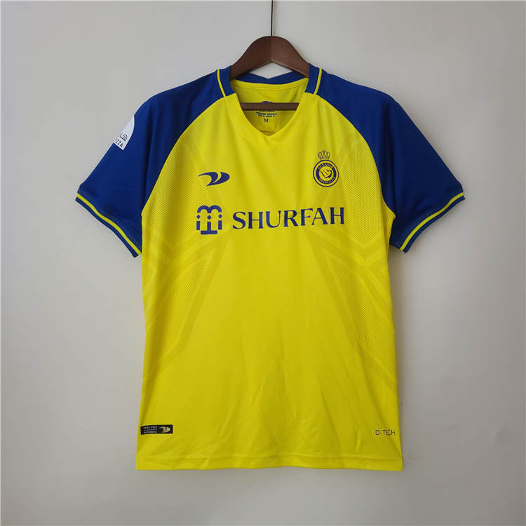 2223 Riyadh Victory Home Yellow Ronaldo Soccer Jersey Football Shirt