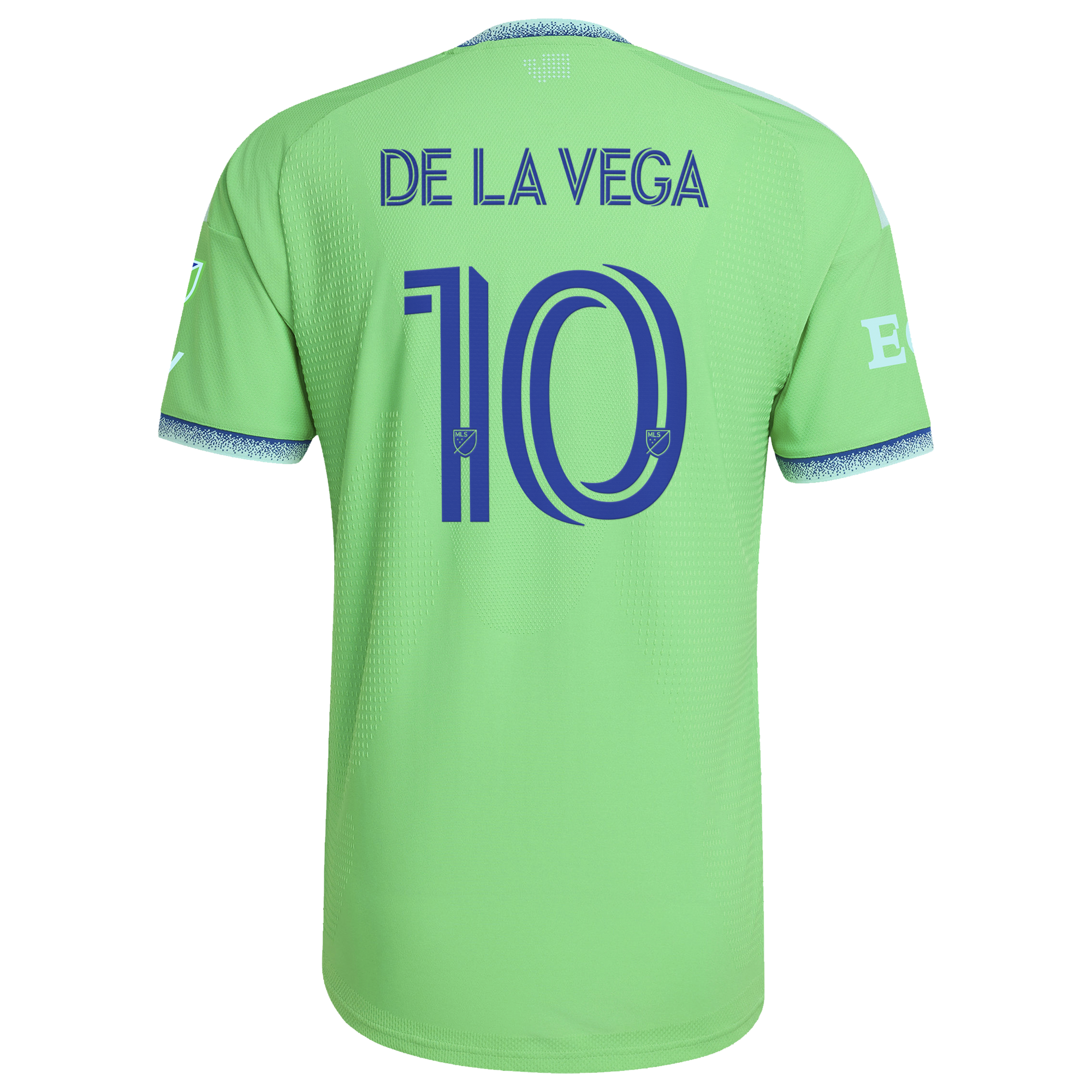 [LK] Pedro de la Vega Seattle Sounders FC 2026 The Evergreen State Kit On-Field Authentic Patch Jersey - Rave Green