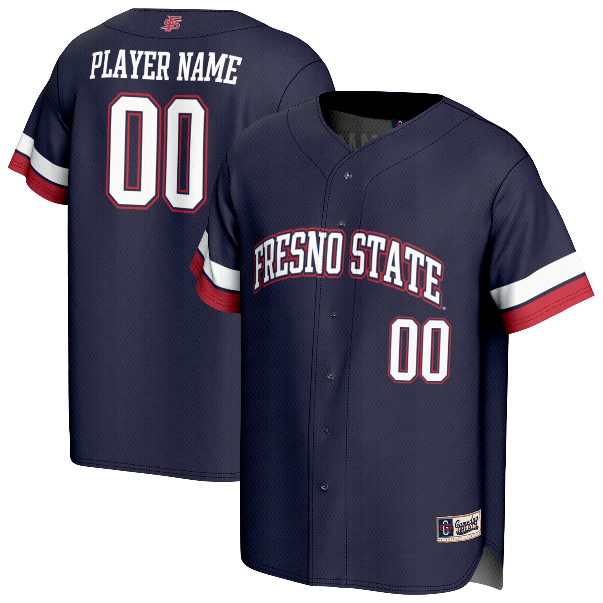 [DDG] Fresno State Bulldogs GameDay Greats Unisex NIL Pick-A-Player Lightweight Baseball Jersey - Navy