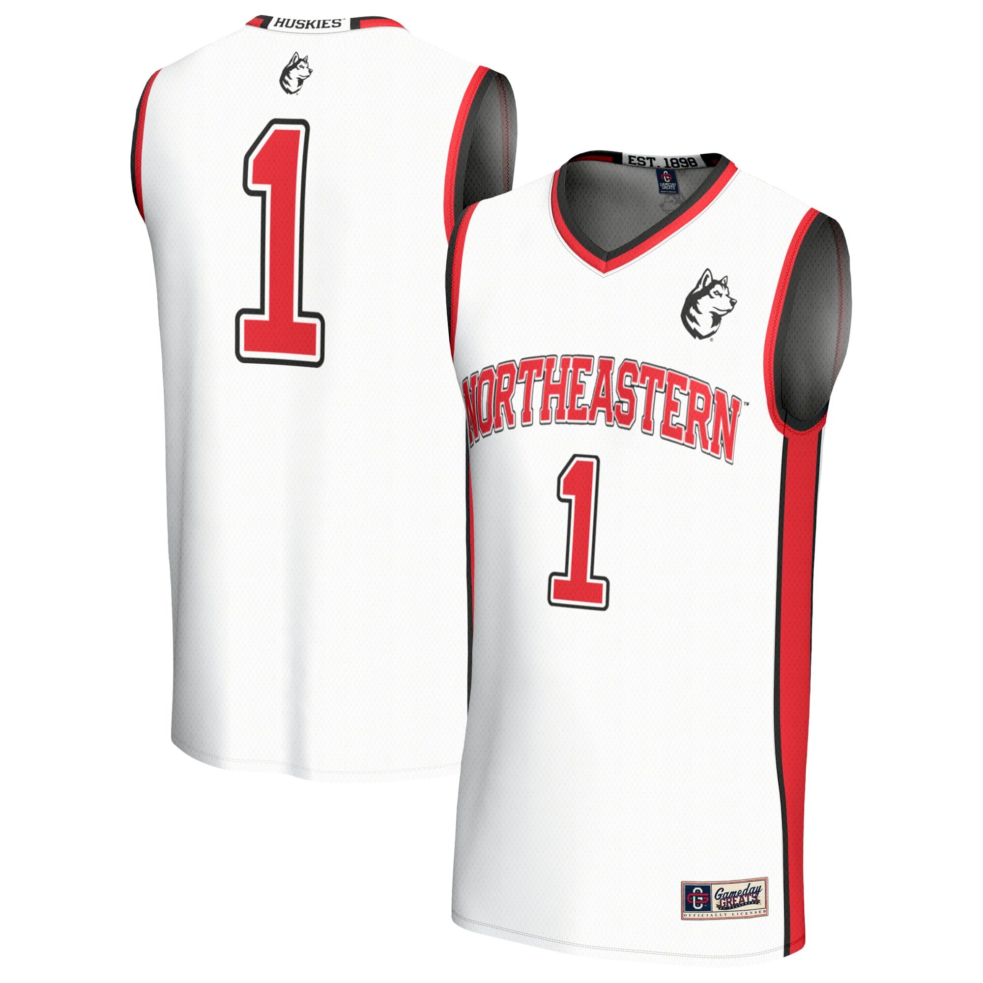 [NJP] Northeastern Huskies GameDay Greats Unisex Lightweight Collegiate Basketball Fashion Jersey - White