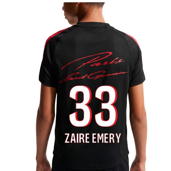 [JED] 2026-2027 PSG Strike Training Shirt (Black) - Kids (Zaire Emery 33)
