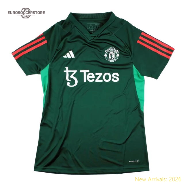 2023-2024 Man Utd Training Shirt (Green) - Ladies
