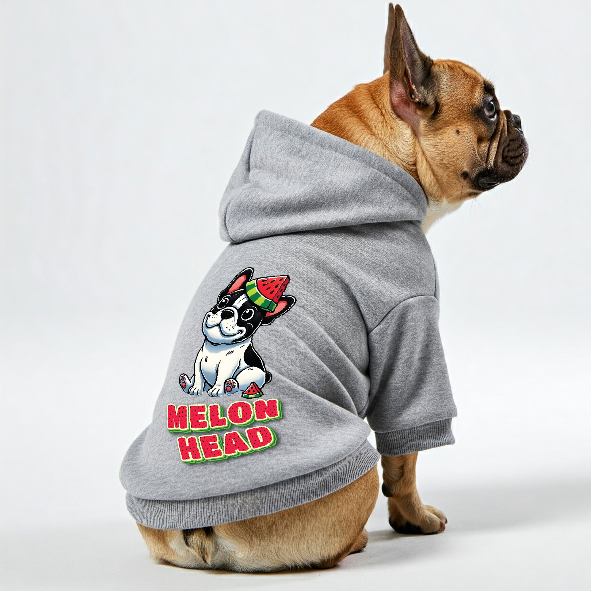 French Bulldog Melon Head Personalized French Bulldog Hoodies With