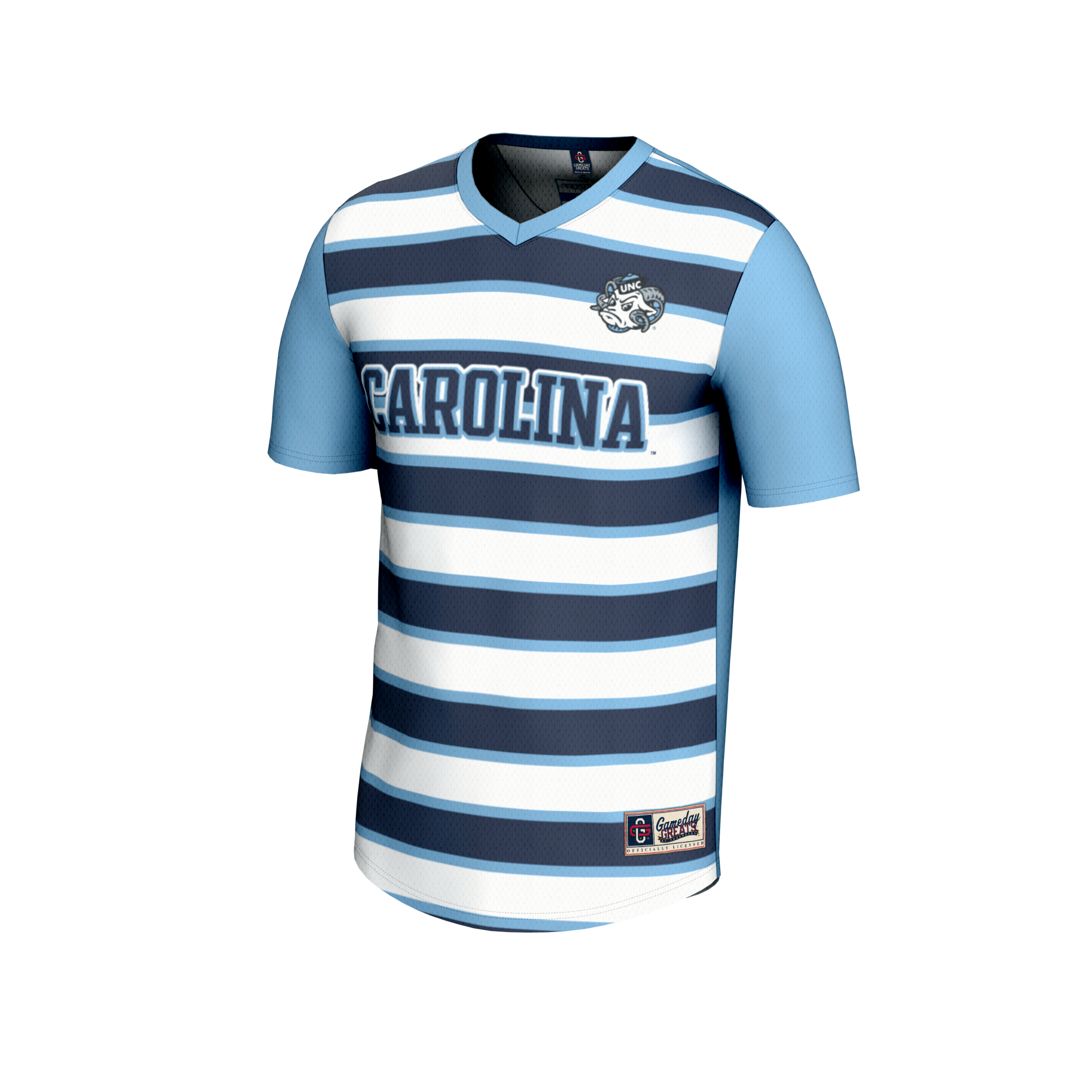 [DDG] North Carolina Tar Heels GameDay Greats Unisex Collegiate Men's Soccer NIL Pick-A-Player Fashion Jersey - Carolina Blue/Navy