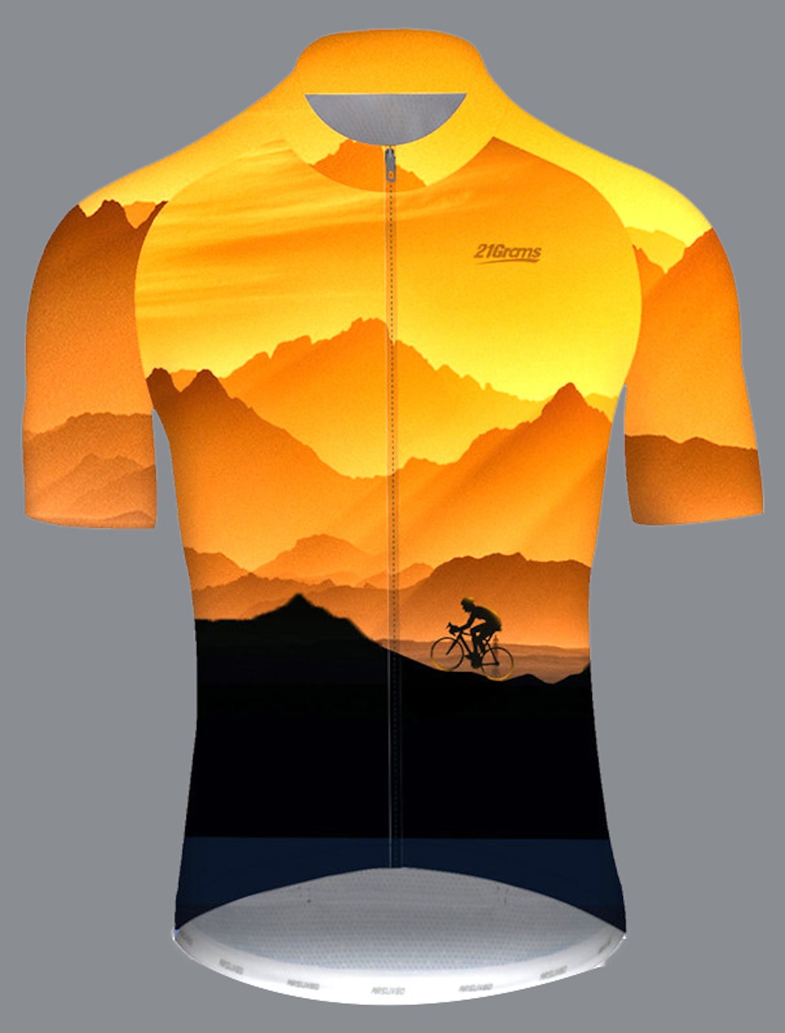 21Grams Men's Cycling Jersey Short Sleeve Bike Jersey 3 Rear Pockets Reflective Strips Gradient Top Summer Bike wear Mountain Bike Shirt Sports Cycling Clothing Breathable Quick Dry Moisture Wicking