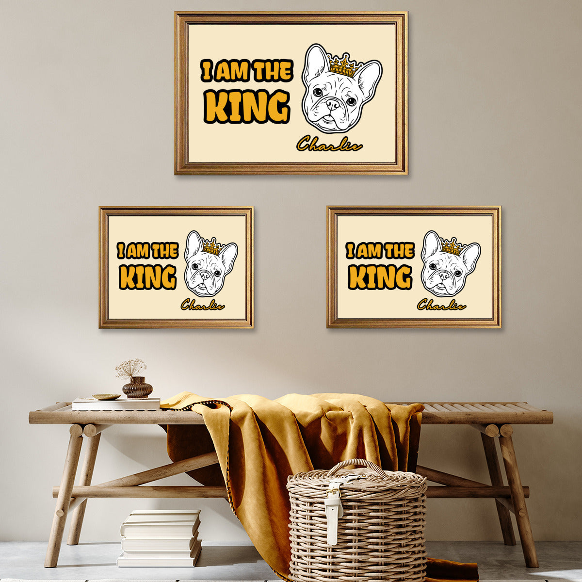 French Bulldog Cleo Personalized Framed Poster • Wall Decoration Durable Dog Item