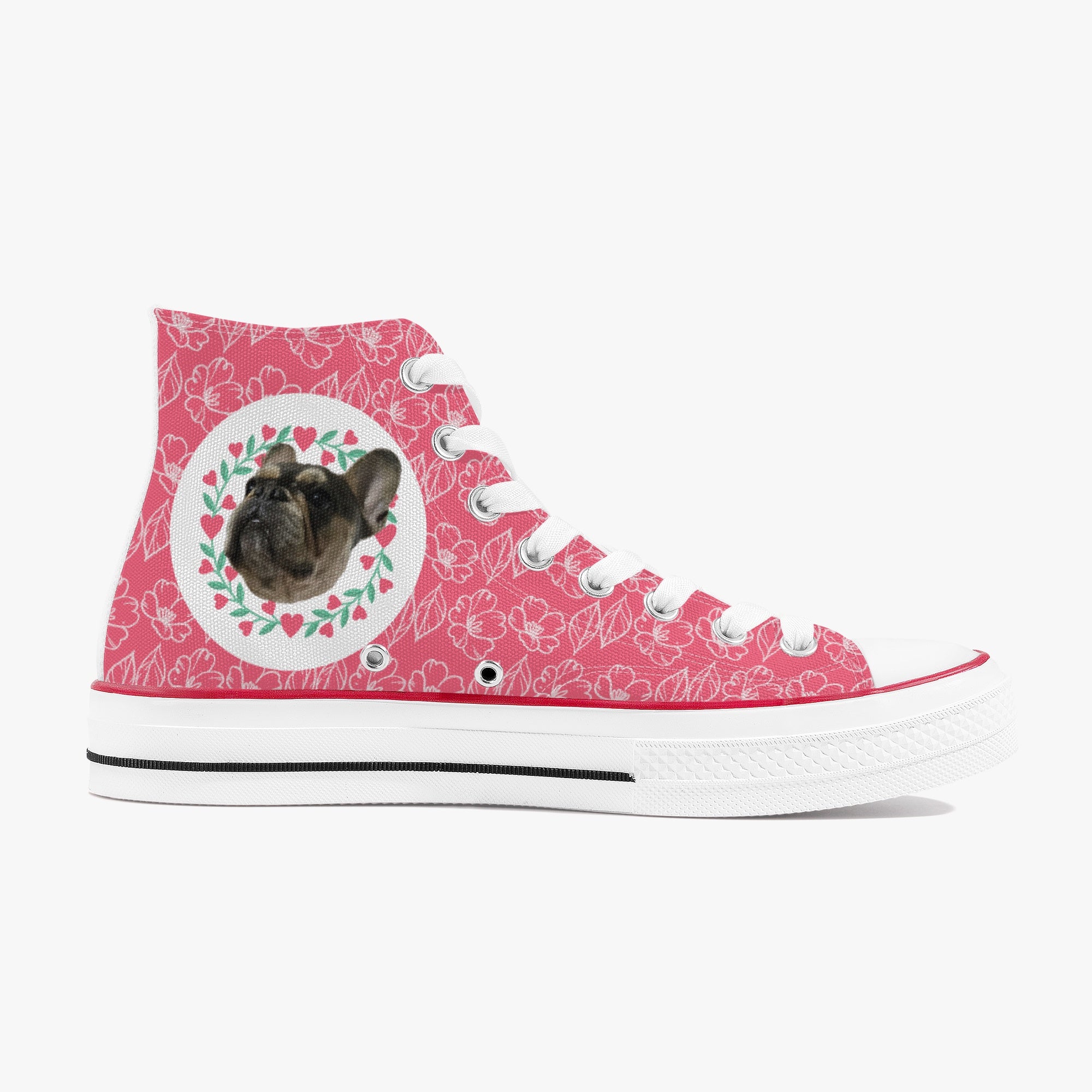 Stitch - Trendy Personalized High-top Canvas Shoes Frenchie Themed Wear