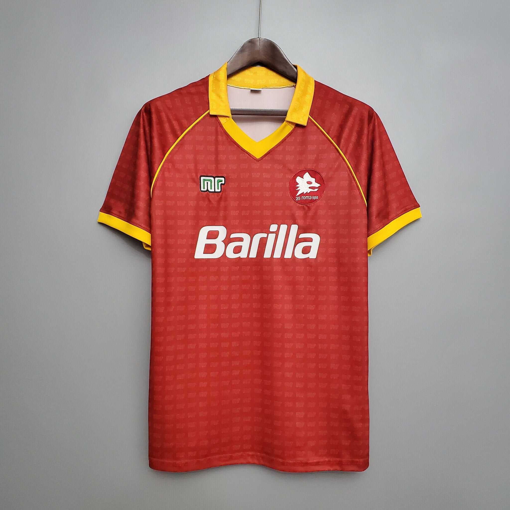 Cheap 1990-1991 AS Roma Home retro kit