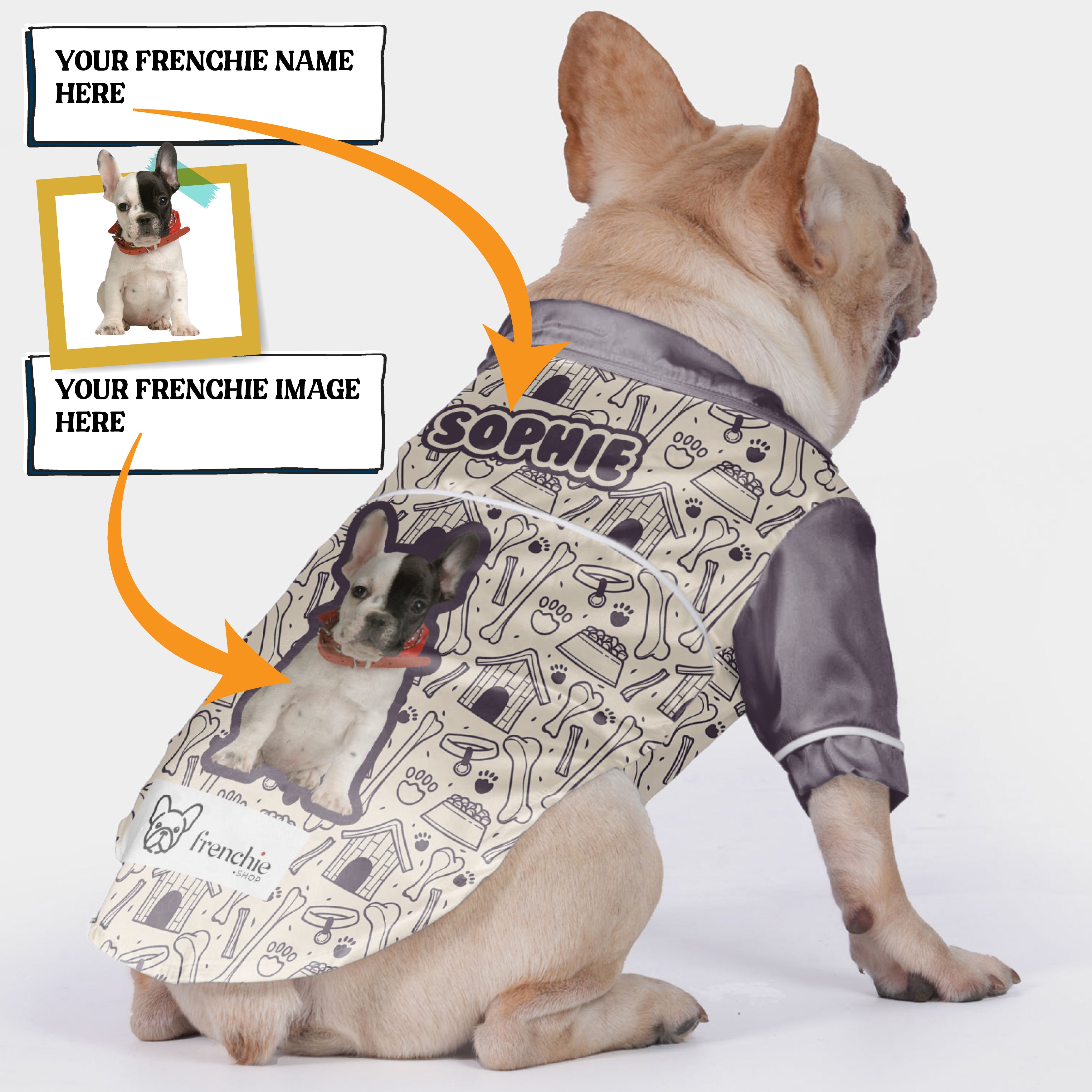 Cozy Personalized Pajamas With Your French Bulldog's Name And Picture...