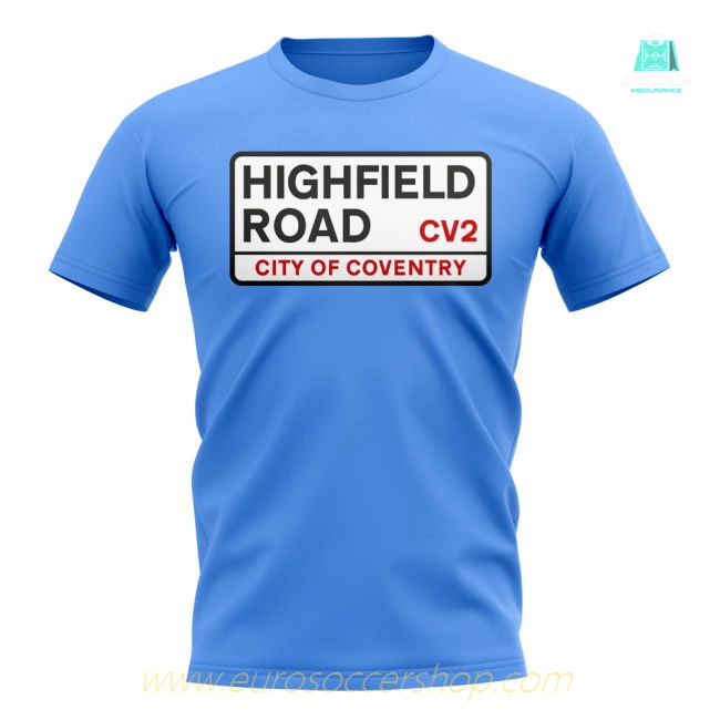 Coventry Highfield Road Street Sign (Sky Blue)