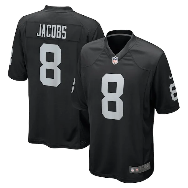 None Josh Jacobs Game Jersey - Black | NFL Player Jersey | NFL Footbal