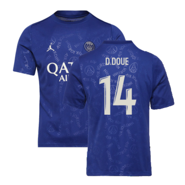 2024-2025 PSG Academy Pro Fourth Pre-Match Top (Blue) (D.Doue 14)