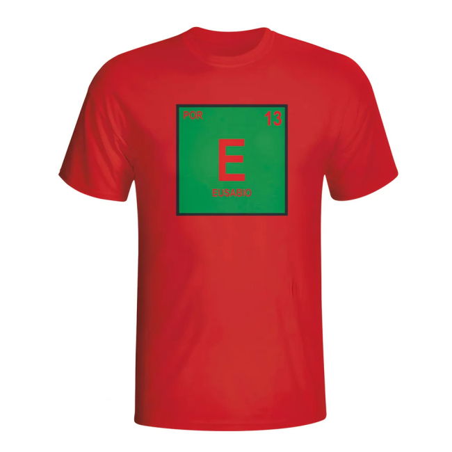 Eusebio Portugal Periodic Table T-Shirt (Red) Holland Quality