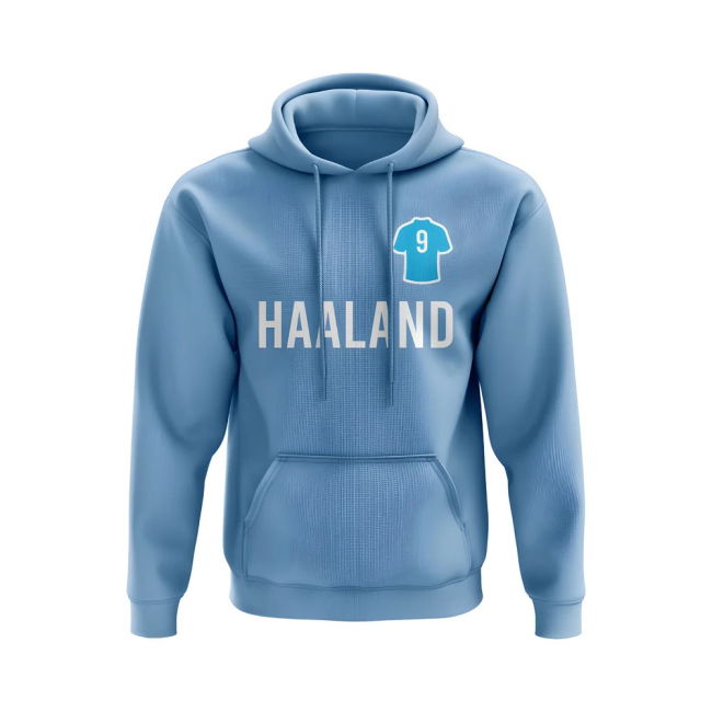 Man City Original Erling Haaland Man City Number Hoody (Sky)