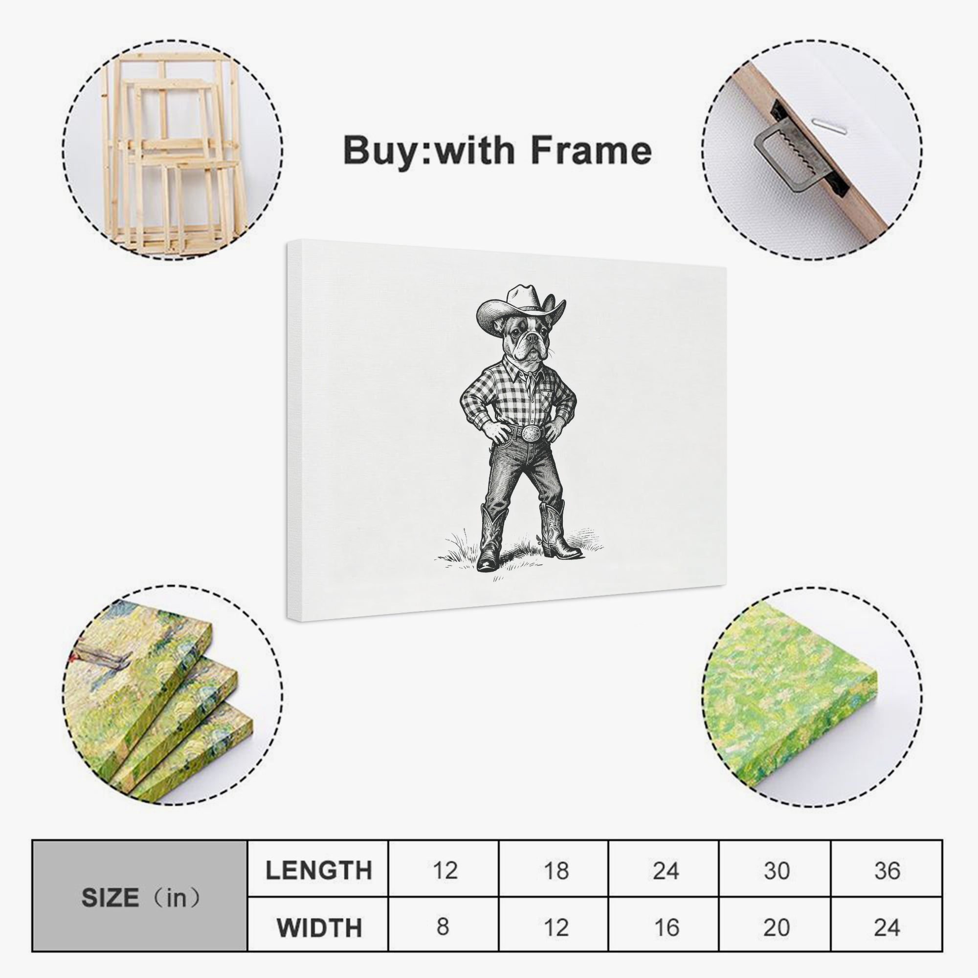 Durable Nate - Adorable Frenchie Canvas Wall Art for Pet Enthusiasts