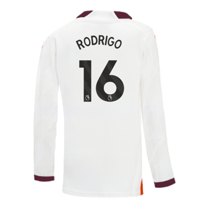 vintage 2023-2024 Man City Long Sleeve Away Shirt (Kids) (RODRIGO 16)