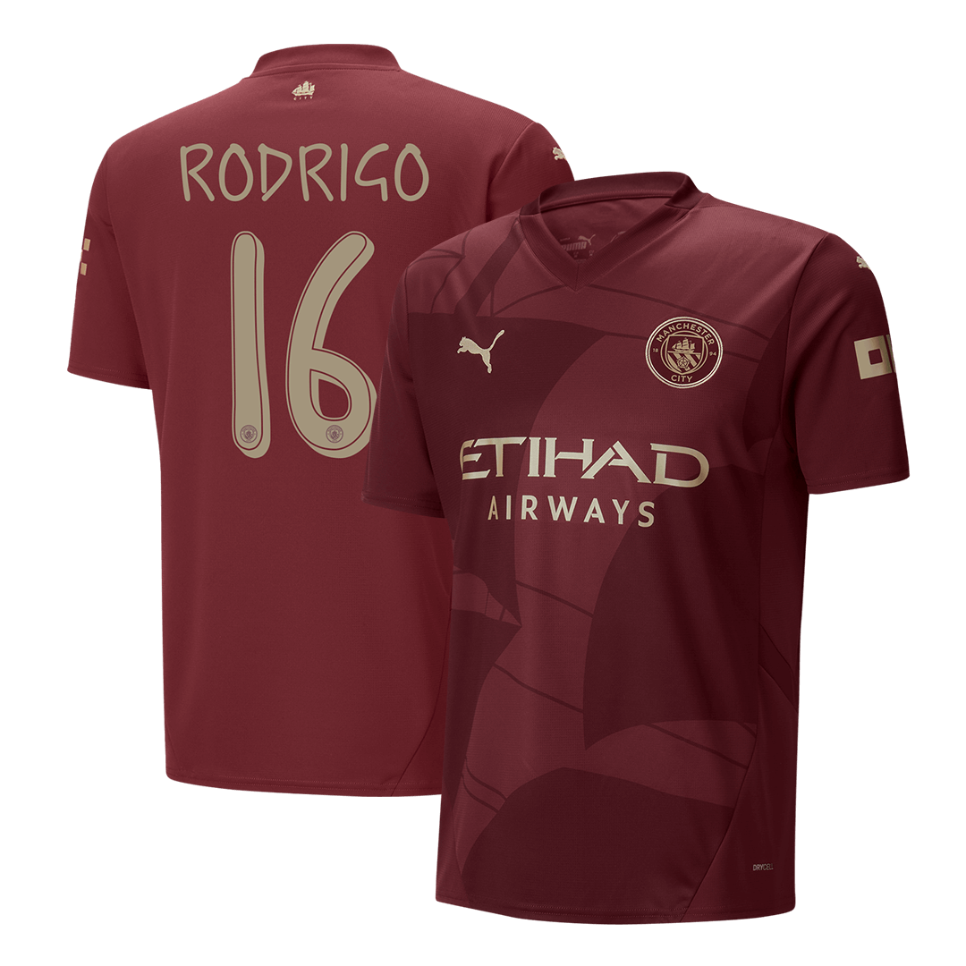 RODRIGO #16 Manchester City Third Away Soccer Jersey 2024/25 - UCLAuth
