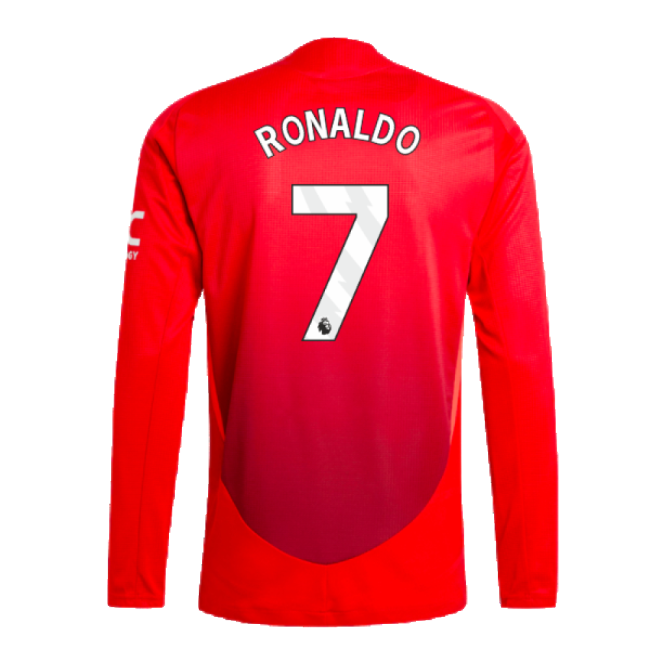 2024-2025 Man Utd Authentic Long Sleeve Home Top (Ronaldo 7)