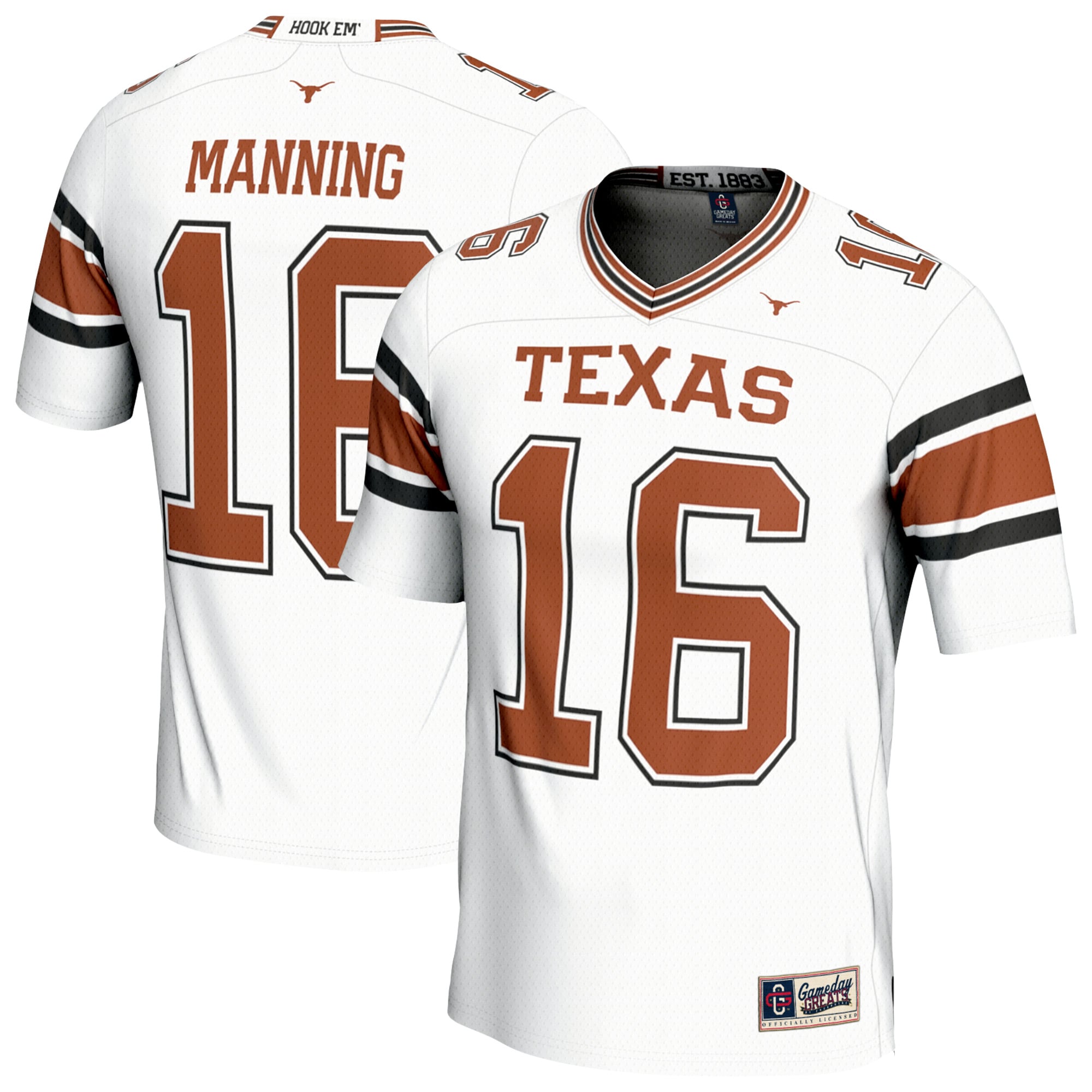 [NJP] Women's Arch Manning Texas Longhorns GameDay Greats Football Fashion Jersey - White
