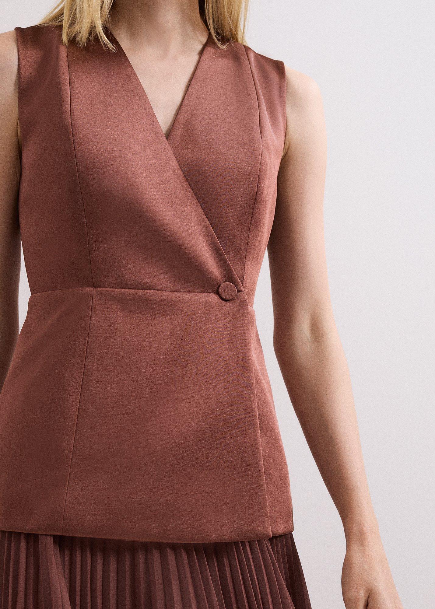 Solana Brown Ombre Tux Midaxi Dress