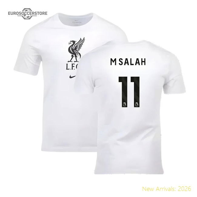 Premium 2023-2024 Liverpool Crest Tee (white) (m Salah 11) - Premium