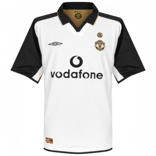 01-02 Manchester United Away Classic Retro White Jersey Shirt -