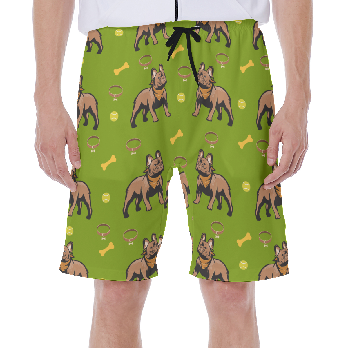 French Bulldog Lover Henry Men's Beach Shorts Cute Frenchie Fan Gear