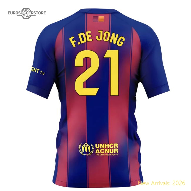 2025-2026 Barcelona Home Authentic Jersey F.de Jong Adidas Climacool