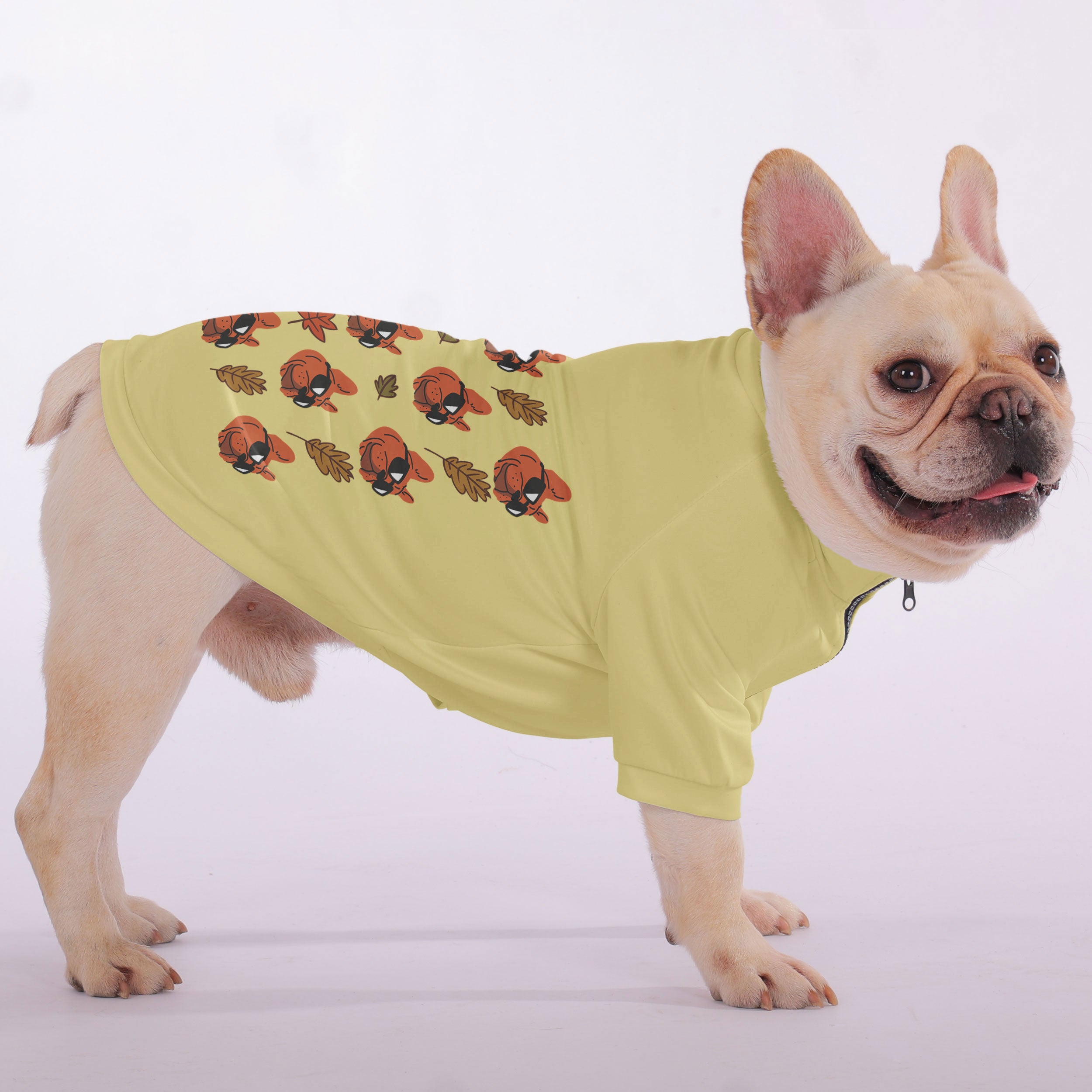 Fashion-Forward Jaimie - Snuggly Zip-up Sweatshirt For French Bulldog...