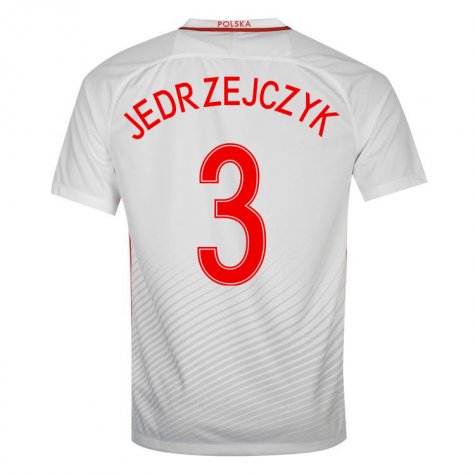 Quick Dry Poland Home 2016 Jedrzejczyk 3 Soccer Jersey Shirt