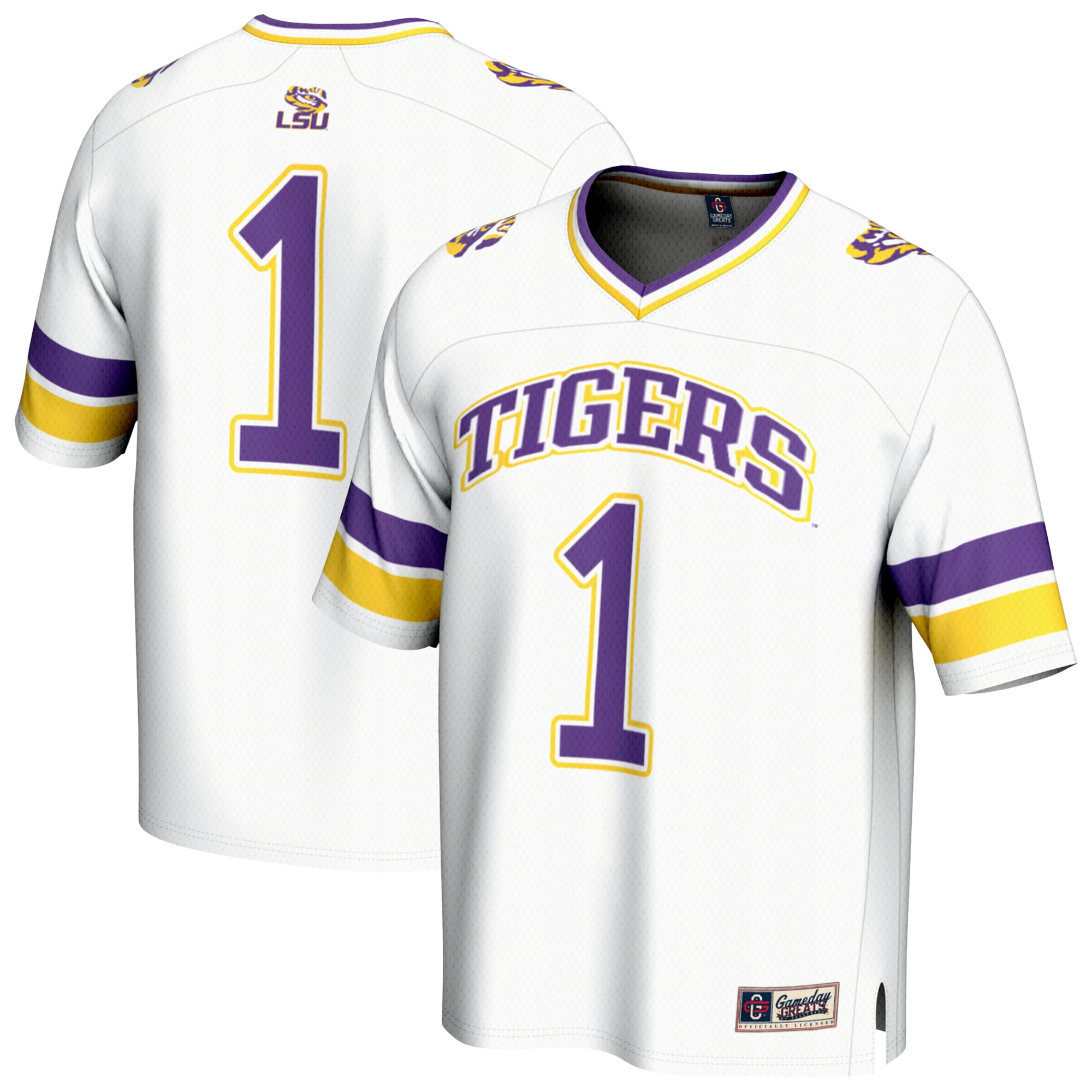 #1 LSU Tigers GameDay Greats Unisex Collegiate Football Fashion 26/27 Football Jersey - White