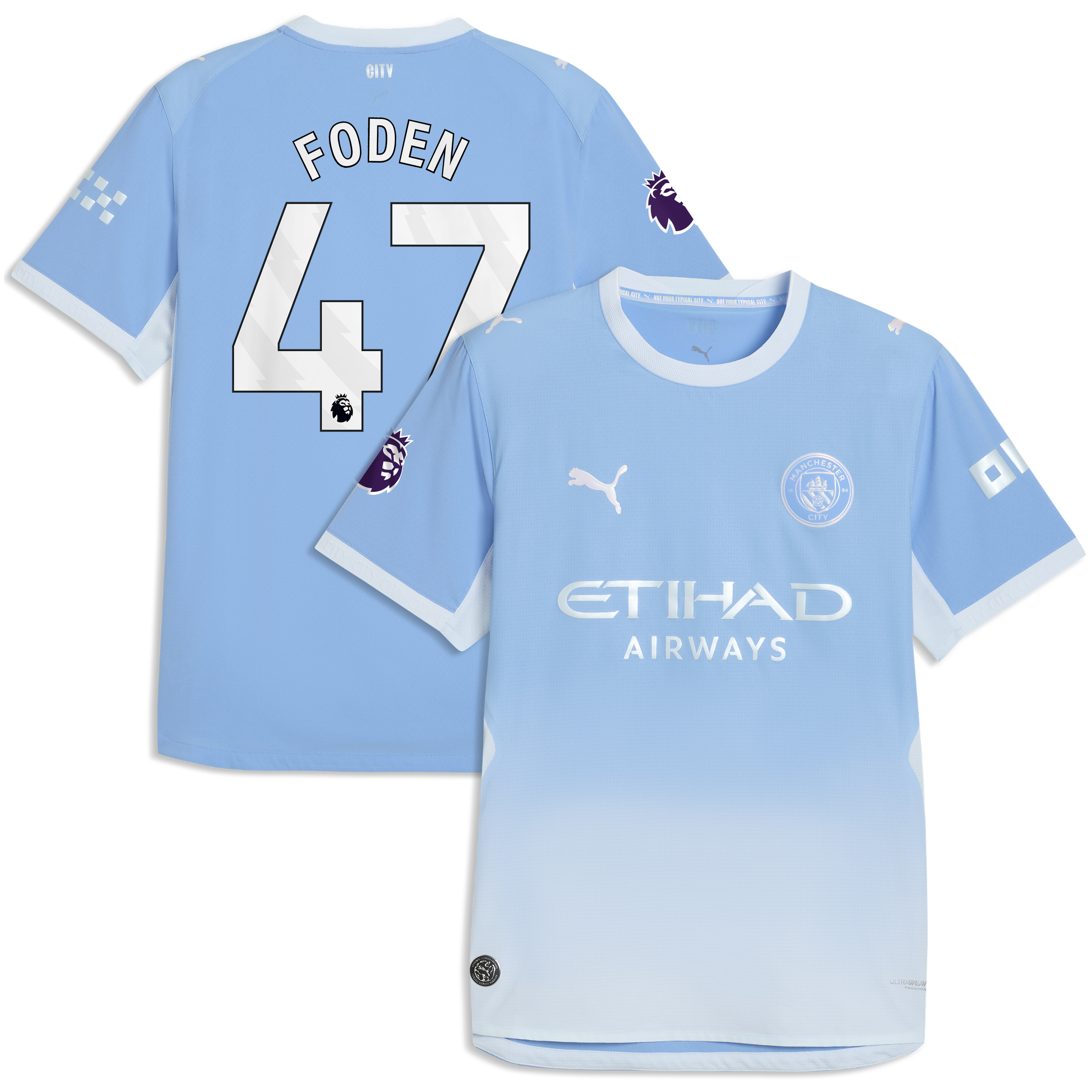 [LK] Phil Foden #47 Manchester City 2026/27 Home On-Field Authentic Jersey - Light Blue