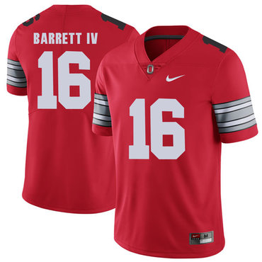 Men's Ohio St Buckeyes Red 2018 comfortable None #16 embroidered