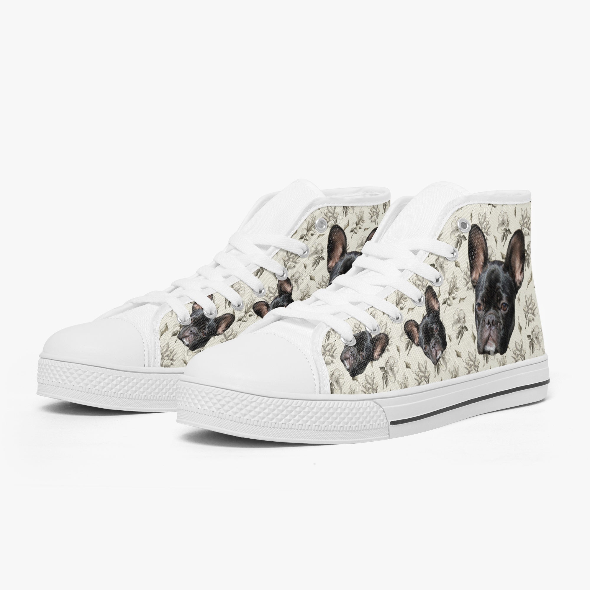 French Bulldog Lover Chanel Personalized Classic High Top Canvas Shoes Casual Footwear