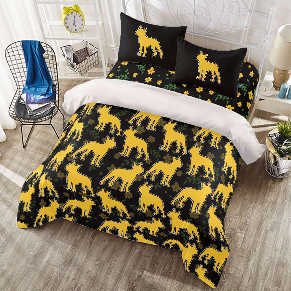 French Bulldog Rex Duvet Cover Set For Boston Terrier Lovers Durable Dog Item