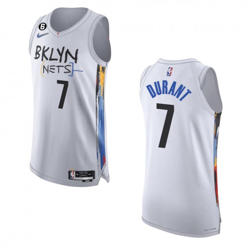 White Nike Kevin Durant #7 Nets Jersey - Moisture-Wicking NBA Fan Apparel