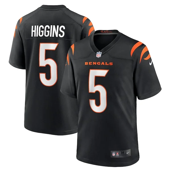 None Tee Higgins Game Jersey - Black | NFL Player Jersey | NFL Footbal