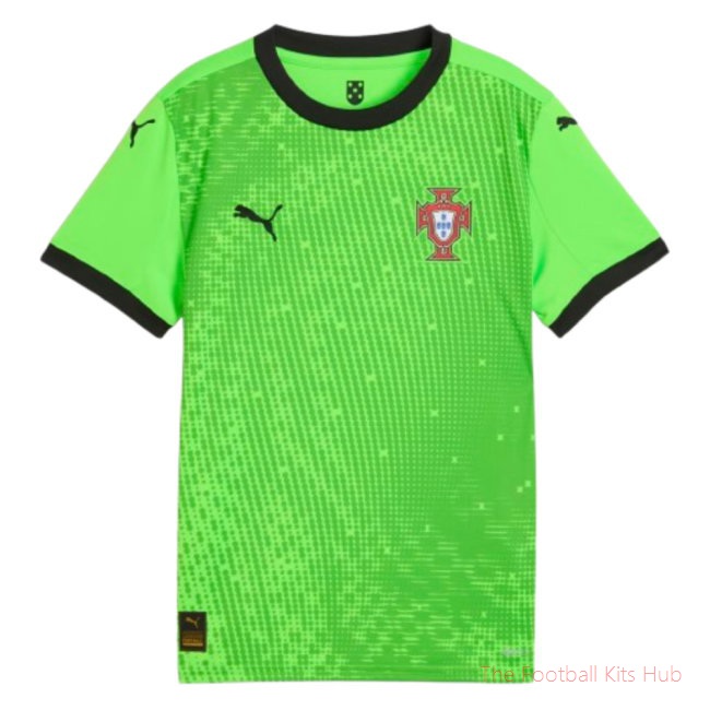 2025-2026 Portugal Home Goalkeeper Shirt (Green) - Kids