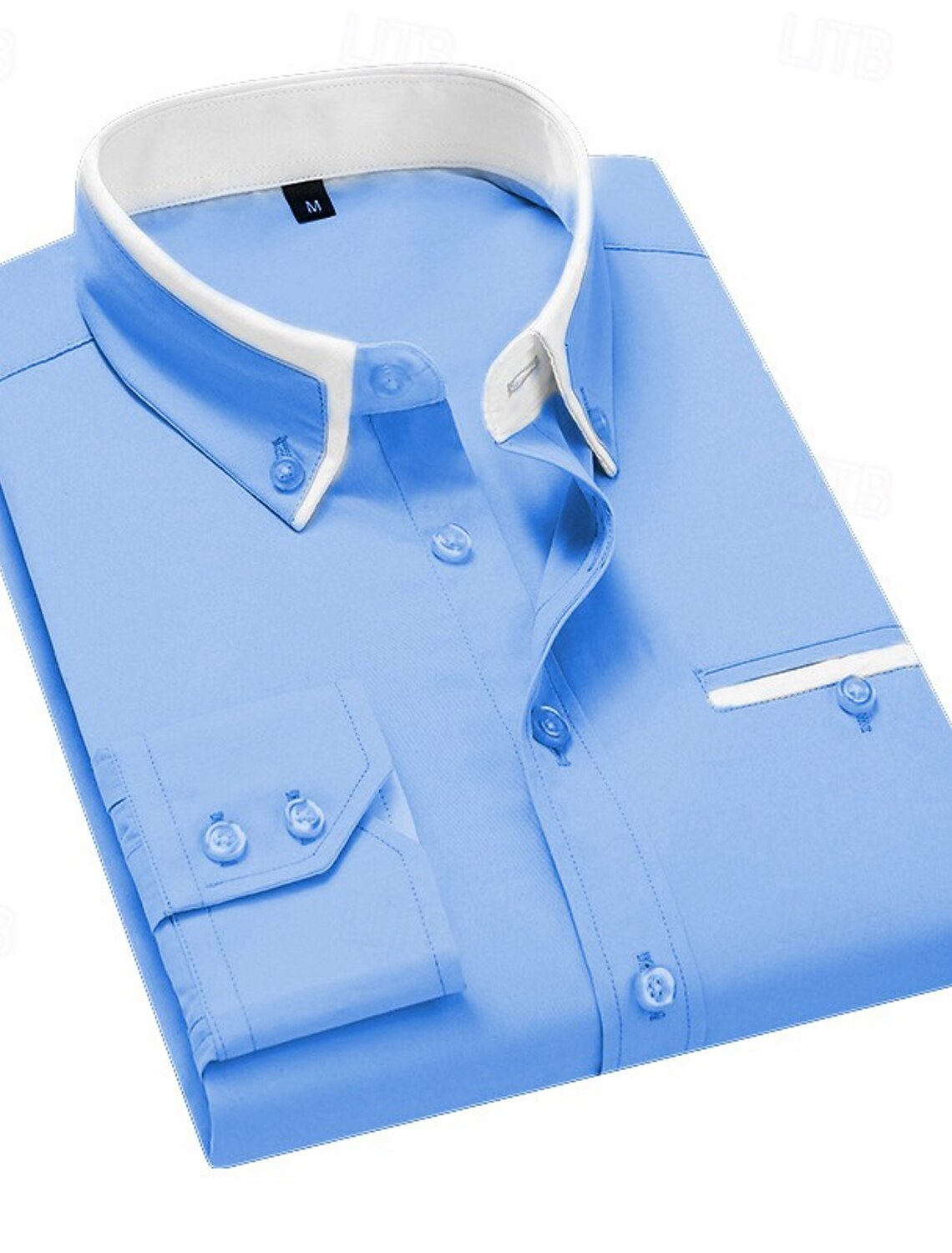 Men's Dress Shirt Button Down Collared Non Iron Plain Wedding Work