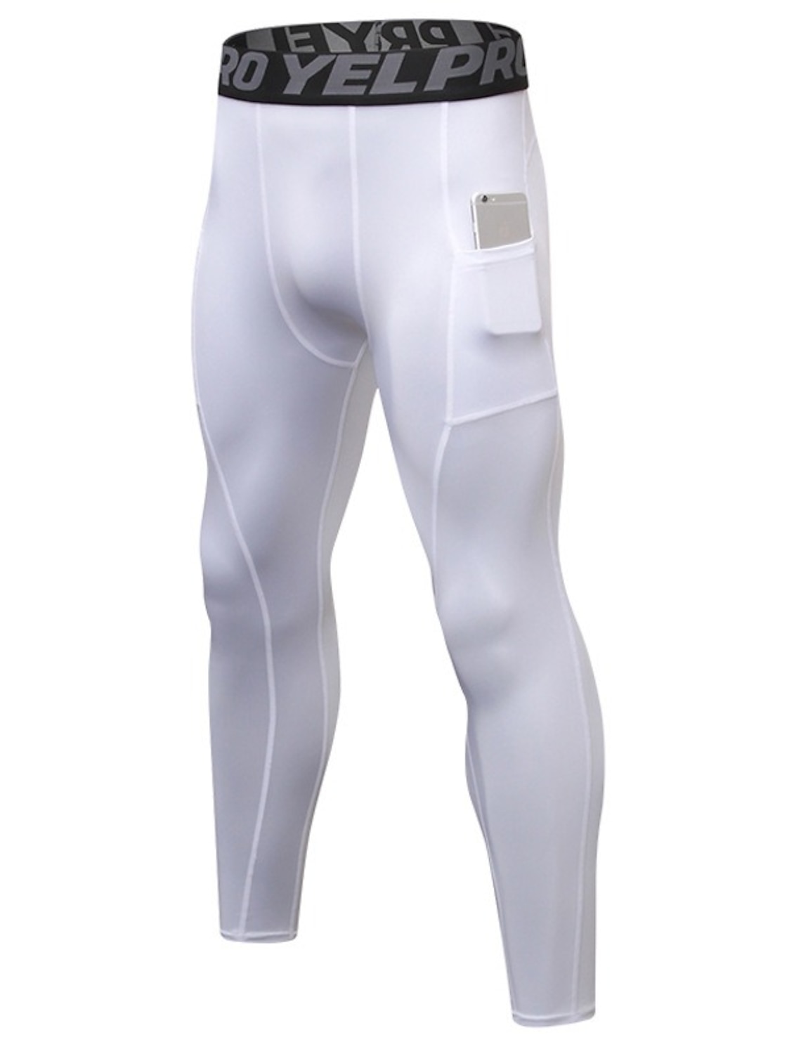 Men's Compression Pants Running Tights Leggings with Phone Pocket Base Layer Athletic Summer Spring Winter Spandex Quick Dry Sweat wicking Power Flex Breathable Gym Workout Running Fitness Skinny